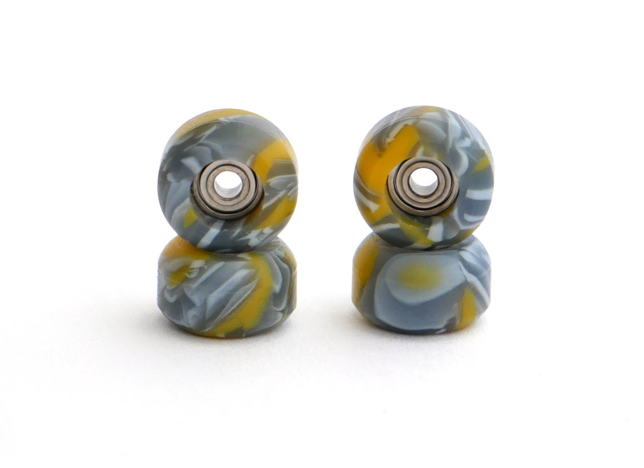 Колеса для фігерборда з підшипниками Just Skate Swirl Yellow, фото 1