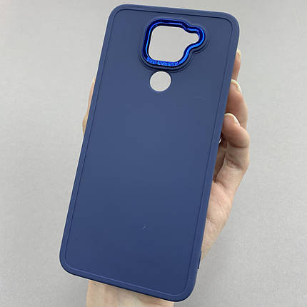 Чохол для Xiaomi Redmi Note 9 матовий чохол з окантовкою на телефон сяомі редмі нот 9 синій o9l, фото 1