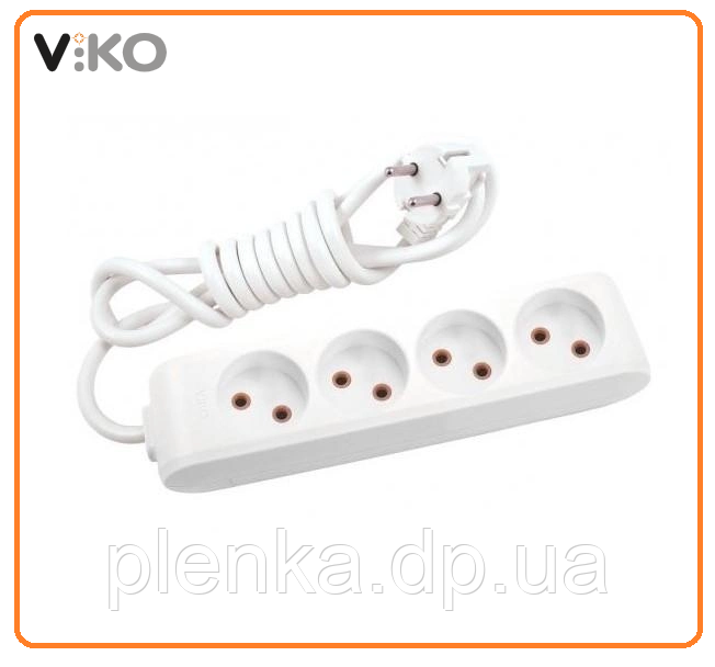 Подовжувач на 4 гнізда без заземлення 2 м Viko Multi-let 90112402