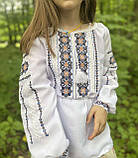 Вишиванка для дівчинки на домотканому полотні "Катруся" 4-12 років (104-146 зр), фото 5