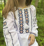 Вишиванка для дівчинки на домотканому полотні "Катруся" 4-12 років (104-146 зр), фото 7