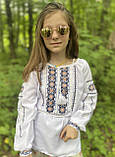 Вишиванка для дівчинки на домотканому полотні "Катруся" 4-12 років (104-146 зр), фото 8