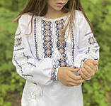 Вишиванка для дівчинки на домотканому полотні "Катруся" 4-12 років (104-146 зр), фото 10