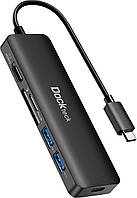 Dockteck USB C Hub HDMI 4K 60 Гц, подача питания 100 Вт, многопортовый адаптер 6 в 1 с портом HDMI и 100 Вт