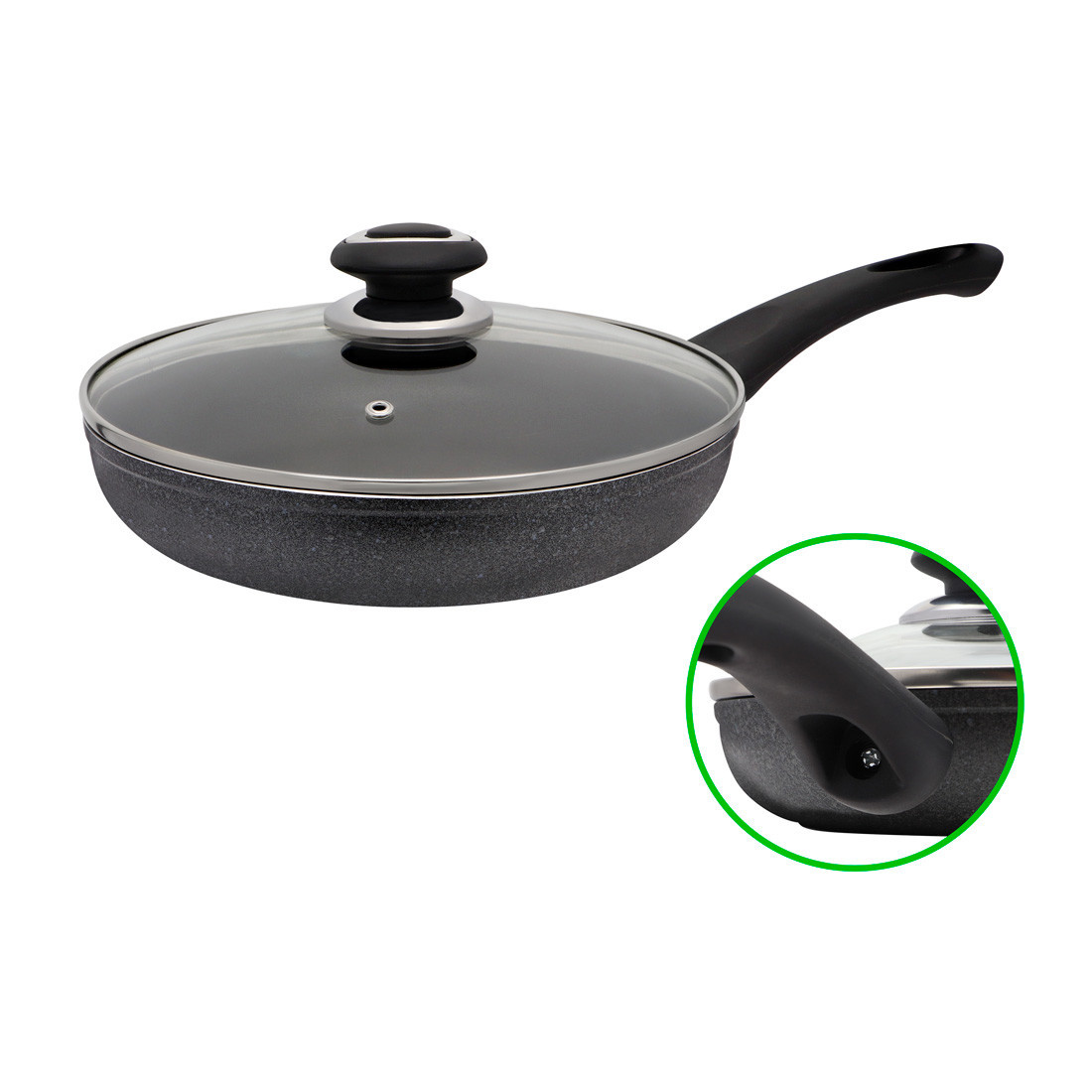 Сковорода з мармуровим покриттям D 24 Сіра FPМ-246, фото 1