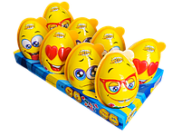 Яйце пластикове з цукерками та сюрпризом для дівчинки та хлопчика Smiley face 35г, фото 3