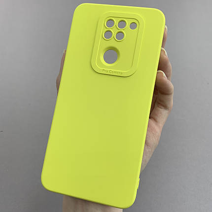 Чохол для Xiaomi Redmi Note 9 силіконовий кейс із захистом камери на телефон сяомі редмі нот 9 жовтий l8o, фото 1