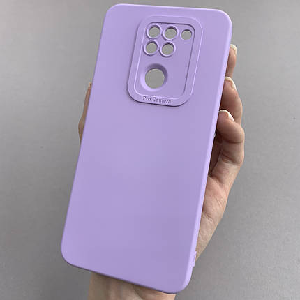 Чохол для Xiaomi Redmi Note 9 силіконовий кейс із захистом камери на сяомі редмі нот 9 світло-бузковий l8o, фото 1