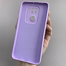 Чохол для Xiaomi Redmi Note 9 силіконовий кейс із захистом камери на сяомі редмі нот 9 світло-бузковий l8o, фото 3