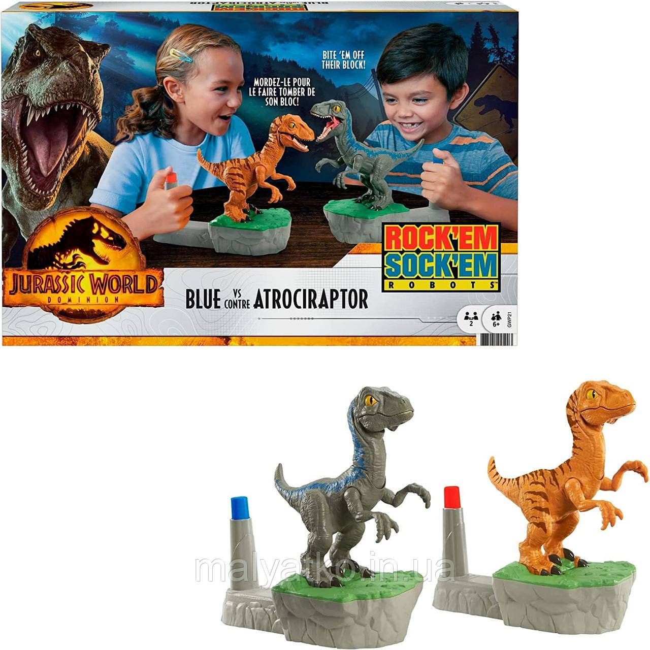 Битва динозаврів Блю проти Артоцираптора Jurassic World Fighting Raptors Blue vs Atrociraptor Rock'Em Sock'Em