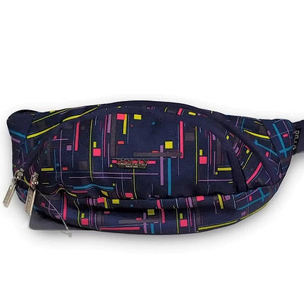 Поясна сумка бананка слінг кросбоді crossbody синя на пояс тканинна два відділа кишені Dolly 157, фото 1