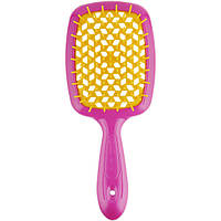 Щітка для волосся Janeke Small Superbrush With Soft Moulded Tips, рожева з жовтим (86SP234 FY)