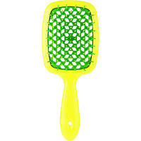Щітка для волосся Janeke Small Superbrush With Soft Moulded Tips, жовта з зеленим (86SP234 GIV)