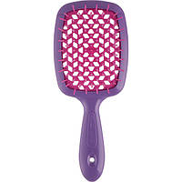 Щітка для волосся Janeke Small Superbrush With Soft Moulded Tips, фуксія з малиновим (86SP234 VIO)