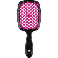 Щітка для волосся Janeke Small Superbrush With Soft Moulded Tips, чорна з фуксією (71SP234 FUX)