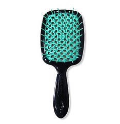 Щітка для волосся Janeke Small Superbrush With Soft Moulded Tips, чорна з тиффані (71SP234 TSE)