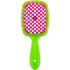 Щітка для волосся Janeke Small Superbrush With Soft Moulded Tips, зелена з фуксією (86SP234 VV)
