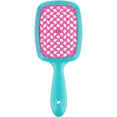 Щітка для волосся Janeke Small Superbrush With Soft Moulded Tips, бірюзова з рожевим (86SP234 AR)
