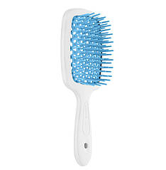 Щітка для волосся Janeke Small Superbrush With Soft Moulded Tips, біла з синім (56SP234 TSE)