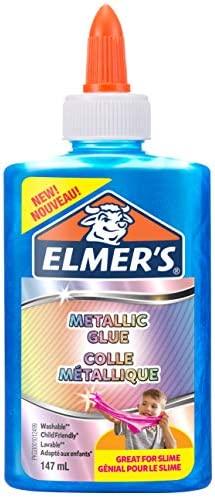 Перламутровий Клей Elmer's Metallic Glue 147 мл ідеальний для створення слаймів Елмерс Блакитний (00407)