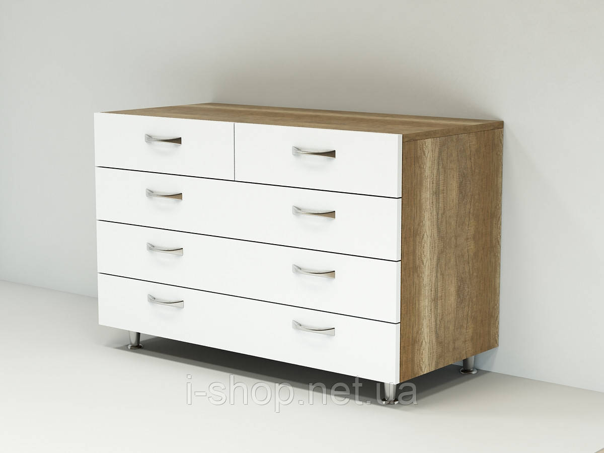 Комод з фасадами МДФ КМ-2В (550x1000x850) Білий/Дуб Сонома Гамма стиль