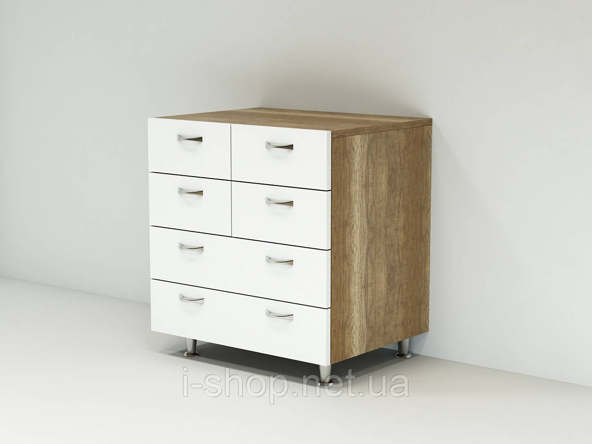 Комод з фасадами МДФ КМ-3А (500x600x850) Білий/Дуб Сонома Гамма стиль