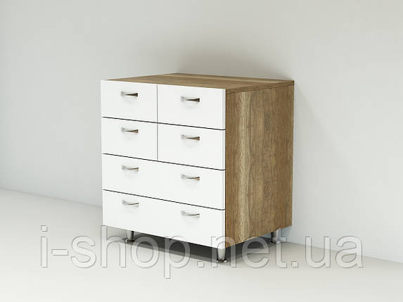 Комод з фасадами МДФ КМ-3А (500x600x850) Білий/Дуб Сонома Гамма стиль, фото 1