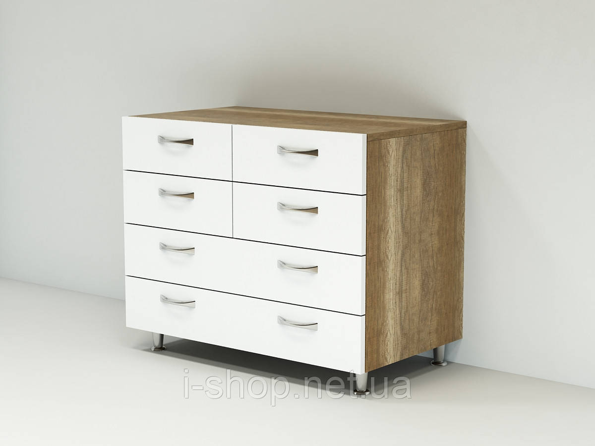Комод з фасадами МДФ КМ-3Б (500x800x850) Білий/Дуб Сонома Гамма стиль