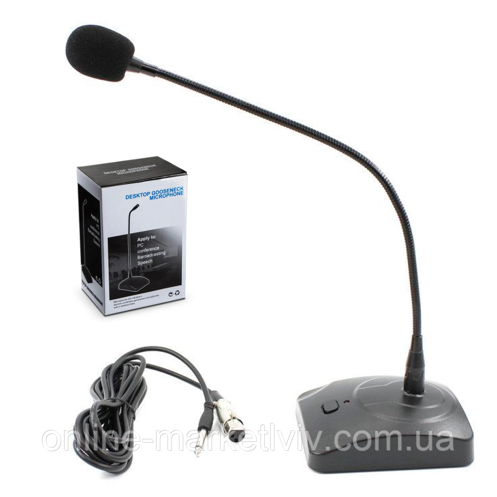 Мікрофон DM MX-412C-418 / Мікрофон для конференцій на підставці / Мікрофон конденсаторний
