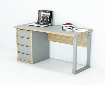 Офісний стіл лофт БП-3 (1200x600x765) Сірий/Дуб Сонома Гамма стиль