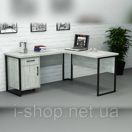 Офісний стіл лофт СУЛА-4 (1400x1600x765) Дуб Крафт білий Гамма стиль, фото 1