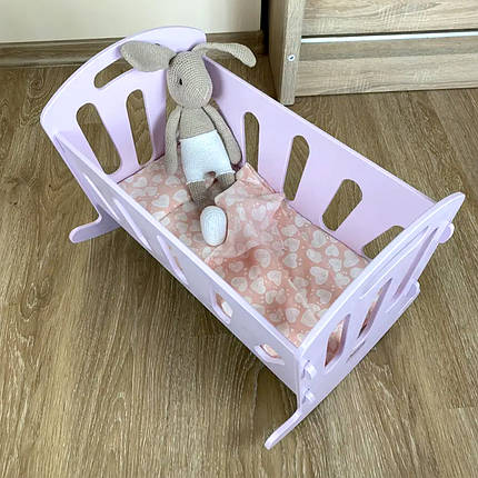 Ліжечко гойдалка для ляльок Мася 8001 Рожева, фото 2