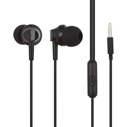 HOCO дротові навушники-гарнітура з мікрофоном, стерео, спортивні, чорні, фото 2