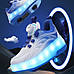 Роликові кросівки Led Fusion, що світяться, на 2 колесах, USB зарядка, у стилі heelys, біло-сині (RKL-15), фото 4