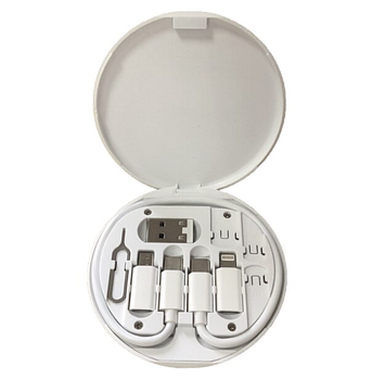 Багатофункційний USB-адаптер Набір кабелів для передавання даних для телефонів Тип C Білий (KG-9252)