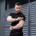 Чоловіча тактична футболка чорна з липучками під шеврони армійська на літо, фото 5