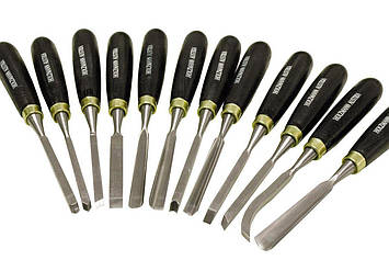 Комплект інструментів Holzmann SCH12TLG для різьби по дереву 12 шт стамески і різці 75 мм
