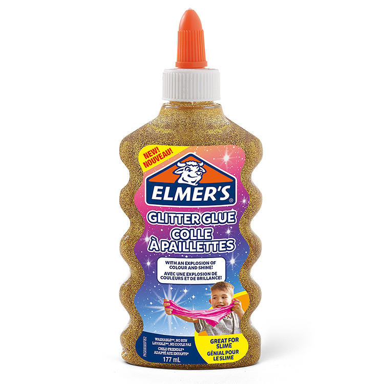 Клей Elmer's Glitter Glue 177 мл ідеальний для створення слаймів Елмерс Золот (00409)
