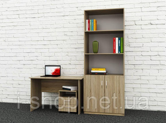 Комплект офісних меблів 1 (2000x600x1800) Дуб Сонома Гамма стиль, фото 2