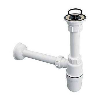 Сифон для умивальника HC1L-J зі зливом і корком 1 1/4"х32м високий Shopolife
