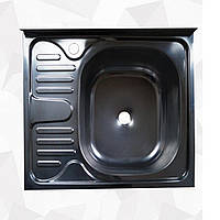 Мийки кухонні накладні 50х60 см права на кухню із нержавійки високоякісна маленька раковина глянцева (vi-5287)