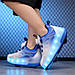 Роликові кросівки Led Fusion, що світяться, на 2 колесах, USB зарядка, у стилі heelys, біло-сині (RKL-15), фото 10