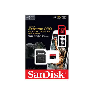 Картка пам'яті SANDISK EXTREME PRO V30 A2 microSDXC 128GB, фото 3