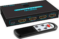 SGEYR HDMI 2.0 Switch Splitter 3 Port 4K HDMI Switcher 3 в 1 Out Metal HDMI Switches Selector Box с ИК-пультом