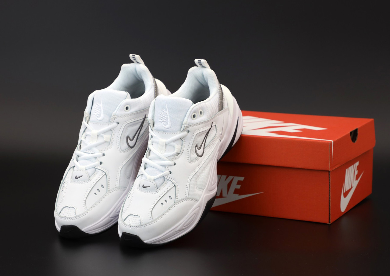 Жіночі білі кросівки з чорним Nike M2K Tekno. Кросівки чоловічі в білому кольорі Найк М2К Текно Вайт