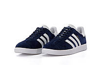 Чоловічі кросівки низькі сині Adidas Gazelle. Замшеві кеди весна літо чоловічі сині Адідас Газель, фото 4