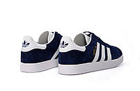 Чоловічі кросівки низькі сині Adidas Gazelle. Замшеві кеди весна літо чоловічі сині Адідас Газель, фото 5