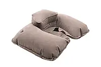 Туристична подушка надувна під шию Tramp Lite Комфорт Компактна надувна подушка в дорогу сіра