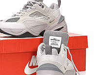 Жіночі кросівки літо сірі Nike M2K Tekno grey. Взуття жіноче модне сіре Найк М2К Текно Грей, фото 7