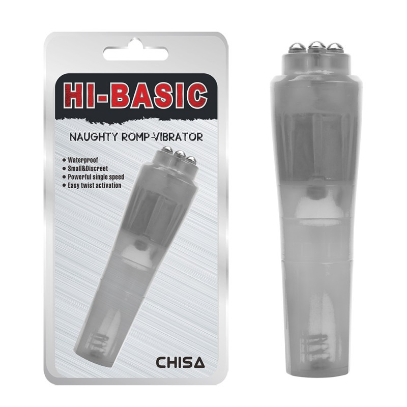 Сірий пластиковий вібростимулятор клітора Naughty Romp Vibrator | Puls69, фото 1